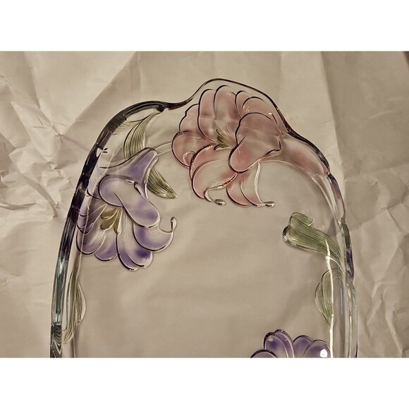 MIKASA Crystal Floral 12" Platter - Clear Glass - Picture 4 of 10